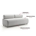 Ver imagem 5 de Sofá 3 Lugares e Puff para Sala Orgânico Nara Base Fixa Moderno Bouclê D03 - D'Rossi
