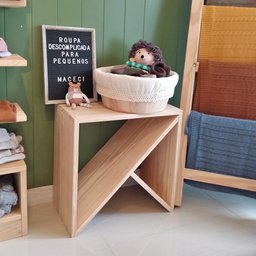 Banco Multifuncional Ilhéus 47x50x29 em Madeira de Pinus - NATURAL - 1