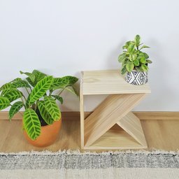 Banco Multifuncional Ilhéus 47x50x29 em Madeira de Pinus - NATURAL - 4