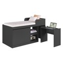 Ver imagem 3 de Cama de Solteiro Alta com Escrivaninha e 2 Portas para Colchão 188x78cm Multimóveis Cr40149