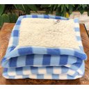 Ver imagem 1 de Cobertor Xadrez Sherpa Bebê Cobertores Parahyba Polar Xadrez Sherpa Xadrez Azul Claro