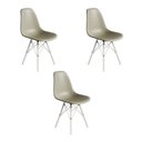 Ver imagem 1 de Conjunto 3 Cadeiras Eames Estilo Moderno em Ferro Branco com Assento Fendi