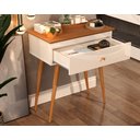 Ver imagem 2 de Aparador Europa Pés Retro 1 Gaveta Off White/freijó