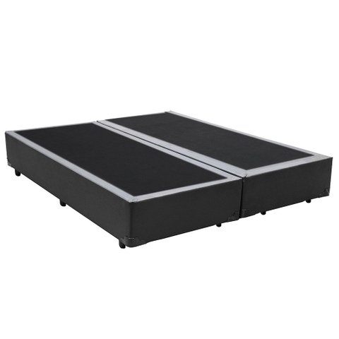 Cama Box Queen Colchão Mola Ensacada Belos Sonhos + Box Sintético 66x158x198 Preto