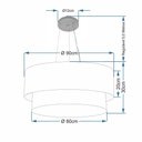 Ver imagem 2 de Lustre Pendente Duplo Cilíndrico Vivare Md-4385 Cúpula Tecido 90x80cm - Bivolt Palha-branco 127/