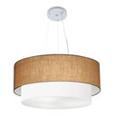 Ver imagem 1 de Lustre Pendente Duplo Cilíndrico Vivare Md-4385 Cúpula Tecido 90x80cm - Bivolt Palha-branco 127/