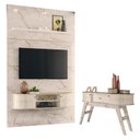Ver imagem 1 de Estante Home Theater com Bancada Suspensa Monte Carlo com Aparador Estoril Calacata Off White – Made