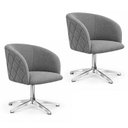 Ver imagem 2 de Kit 2 Poltronas Giratória Linho Premium Base Alumínio Maya