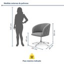 Ver imagem 3 de Kit 2 Poltronas Giratória Linho Premium Base Alumínio Maya