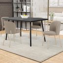 Ver imagem 2 de Cadeira para Sala de Jantar Cozinha Estofada Gavi Arena L02 Bouclê Bege - Lyam Decor