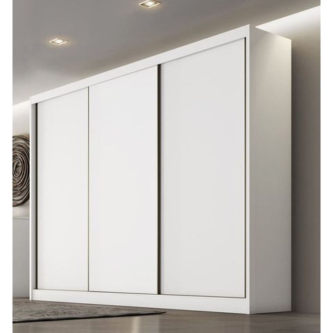 Guarda Roupa Casal 3 Portas 4 Gavetas - Londres-branco - Móveis Novo Horizonte