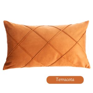 Capa Almofada Veludo Retangular Baguete 30x50 - Terracota