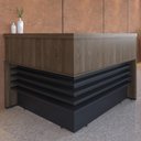 Ver imagem 2 de Balcão de Atendimento em L Tamburato A06 Marrom/Preto - Mpozenato Executiva