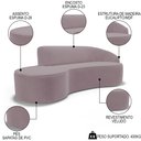 Ver imagem 3 de Sofá Living 4 Lugares 280cm Braço Direito Mozart D06 Veludo Rosê - Mpozenato