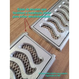Ralo Pluvial 10x100 com Suporte e Tela Anti Insetos - Escovado(2 Ralos de 50cm)- Znubi Grelhas & Cia - 6