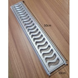 Ralo Pluvial 10x100 com Suporte e Tela Anti Insetos - Escovado(2 Ralos de 50cm)- Znubi Grelhas & Cia - 3