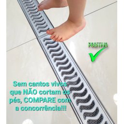 Ralo Pluvial 10x100 com Suporte e Tela Anti Insetos - Escovado(2 Ralos de 50cm)- Znubi Grelhas & Cia - 8