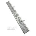 Ver imagem 2 de Ralo Pluvial 10x100 com Suporte e Tela Anti Insetos - Escovado(2 Ralos de 50cm)- Znubi Grelhas & Cia