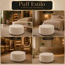 Ver mais imagens de Puff Redondo Estilo Bouclê Moscow Capitonê Decorativo