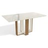 Mesa para Cozinha Centella com Tampo Madeirado com Vidro 160x90cm Freijo Off White Off White - 1