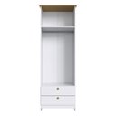 Ver imagem 2 de Guarda-Roupa Solteiro Americano 2 Portas 2 Gavetas Branco/Ipê - Decibal