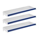 Ver imagem 1 de Kit - 3 Bandejas Prateleiras 30x91 para Gôndolas New Plus com Porta Etiqueta Azul - SA Gôndolas