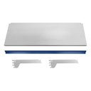Ver imagem 3 de Kit - 3 Bandejas Prateleiras 30x91 para Gôndolas New Plus com Porta Etiqueta Azul - SA Gôndolas