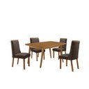 Ver imagem 1 de Mesa de Jantar Copper 120cm Tampo MDF Laminado Canto Copo com 4 Cadeiras Carolina