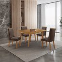 Ver imagem 4 de Mesa de Jantar Copper 120cm Tampo MDF Laminado Canto Copo com 4 Cadeiras Carolina