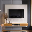Ver imagem 3 de Painel para Tv 70 Polegadas 180cm com Led Paris Lukaliam Off White Perolizado/tauari