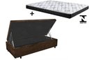 Ver imagem 2 de Cama Box Baú Solteiro Conforto Suede Marrom + Colchão Solteiro Conforto Espuma D23 14x88x188