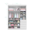 Ver imagem 4 de Guarda Roupa Infantil Pérola com 3 Portas - Branco