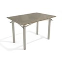 Ver imagem 1 de Mesa de Sala Jantar Elba Tampo Madeirado c/ Vidro 120cm Niquel/Freijo Bronze - Kappesberg
