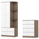 Ver imagem 1 de Guarda Roupa 2 Portas e Comoda 4 Gavetas Labirinto Rustico Branco Henn