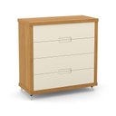 Ver imagem 5 de Jogo de Quarto Infantil Berço com Capitonê e Cômoda 4 Gavetas Tutto New Off White/freijó - Matic Móv