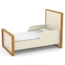 Ver imagem 3 de Jogo de Quarto Infantil Berço com Capitonê e Cômoda 4 Gavetas Tutto New Off White/freijó - Matic Móv