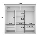 Ver imagem 4 de Guarda-Roupa Casal 3 Portas de Correr Dora