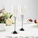 Ver imagem 4 de 12 Unidades Taça Champanhe Acrilico Base Prata 150ml Silverplastic