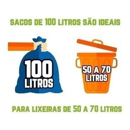 Saco De Lixo 100 Litros 100 Un Preto Reforçadíssimo - 2