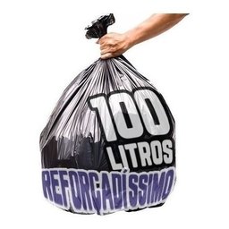 Saco De Lixo 100 Litros 100 Un Preto Reforçadíssimo - 1