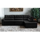 Ver imagem 1 de Sofá de Canto Retrátil e Reclinável com Molas 3,00x2,00 Viena Suede Preto Mirra Decor