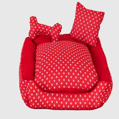 Cama Pet Onix Médio Quadrada Impermeável: Minnie Vermelho