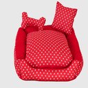 Ver imagem 1 de Cama Pet Onix Médio Quadrada Impermeável: Minnie Vermelho