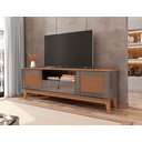 Ver imagem 1 de Rack Esmeralda 160cm 2 Portas 1 Gaveta para Tv até 60 Polegadas Cinza com Noce - Rede Móveis