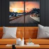 Conjunto de 2 Telas Decorativas em Tecido Canvas Rodovia entre Montanhas Impressão UV HD-40x60 - 1