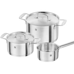 Jogo de panelas Zwilling Base 3pcs em aço inoxidável - 1 Jogo de panelas Zwilling Base 3pcs em aço inoxidável - 1