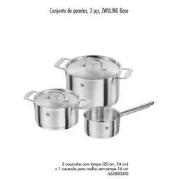 Jogo de panelas Zwilling Base 3pcs em aço inoxidável - 4 Jogo de panelas Zwilling Base 3pcs em aço inoxidável - 4