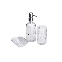 Conjunto 3 Peças Banheiro de Vidro Pierre Transparente - 1