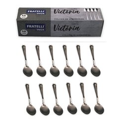 Kit 12 Colheres para Sobremesa Inox Cozinha Pratica - 2