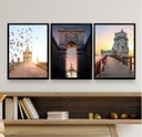 Ver imagem 1 de Kit 3 Quadros Decorativos Fotos de Portugal 24x18cm:madeira Branca